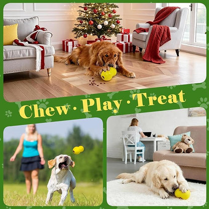 Natural Rubber Dog Chew Toy, Tough Gourd Dog Toy for Aggressive Chewers, Milk-Scented Interactive Dog Toy for Medium & Large Dogs to Chew, Tug & Fetch