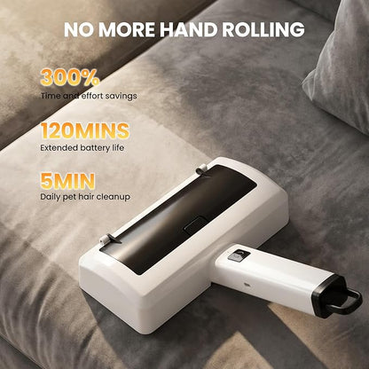Pet Hair Remover Carpet, Rechargeable Carpet Roller, Long Handle Dog Cat Electric Hair Removal Tool for Rugs Mats
