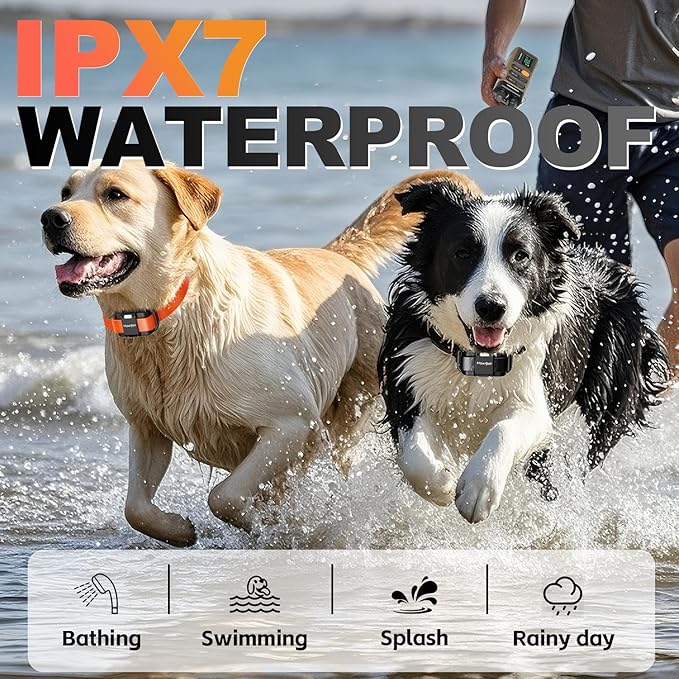 Mawrpet Dog Shock Collar 2 Dogs (15-120lb), 5200FT Range, IPX7 Waterproof, 4 Training Modes, Orange/Black