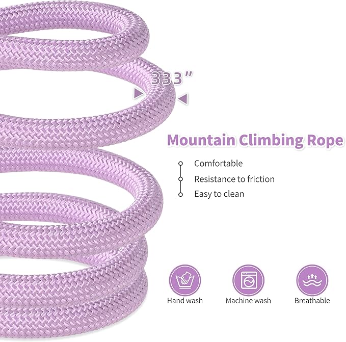 Mile High Life Dog Leash, with Comfortable Padded Handle, Purple Nylon Rope Leash with Steel Tips, Heavy Duty 6 Feet Pet Leashes (Pink,72 Inches)