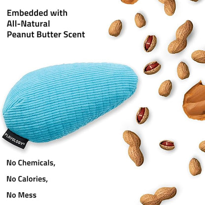 Playology Dog Toys | Plush Toy Crinkle Egg for Dogs | Jumbo Peanut Butter Scented Toy - Easy to Clean and Made from Non Toxic Materials