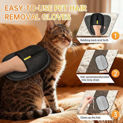 Electrostatic Pet Hair Remover Glove for Dogs &Cats, Reusable Cat Dog Magic Brush pet Hair, Suitable for Sofas, Clothing, Carpets, Curtains (1Pcs)