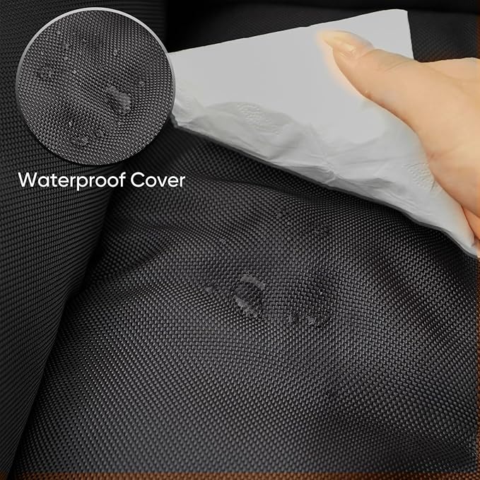Waterproof Oxford Dog Bed, Foldable Crate Mat for Small Medium Dogs, Orthopedic Pet Cushion with PP Cotton, Chew Resistant, Anti-Slip Base, Indoor Outdoor Washable Portable Bed, Black
