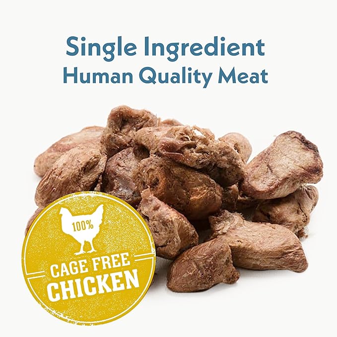 Fresh Is Best Freeze Dried Dog Treats - Raw Freeze Dried Chicken Hearts for Dogs & Cats - Dog Training Treats in Resealable Zipper Bag - High-Protein Single Ingredient - Made in The USA