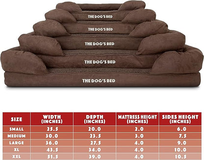The Dog’s Bed Orthopedic Dog Bed Medium Brown Plush, Premium Memory Foam, Pain Relief: Arthritis, Hip & Elbow Dysplasia, Post Surgery, Lameness, Waterproof Washable Cover, Veterinary Approved
