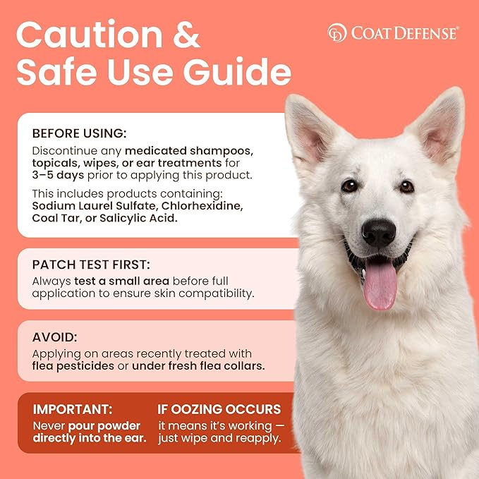 Coat Defense Daily Preventative Powder for Dogs and Cats | Anti-Itch Powder, Odor Control | Talc-Free, Non-Toxic Coat Defense for Dogs | 9 oz Precision Point