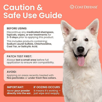 Coat Defense Daily Preventative Powder for Dogs and Cats | Anti-Itch Powder, Odor Control | Talc-Free, Non-Toxic Coat Defense for Dogs | 9 oz Precision Point