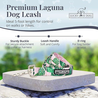 Lucky Love Dog Leash – Soft, Durable, and Comfortable Leash with Vibrant Patterns – Stylish and Long Lasting for Small Male and Female Dogs – Laguna, Small
