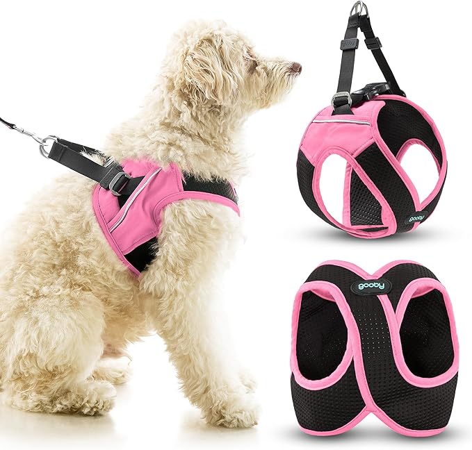 Gooby Escape Free Easy Fit X Step in Dog Harness - Flamingo Pink, Medium
