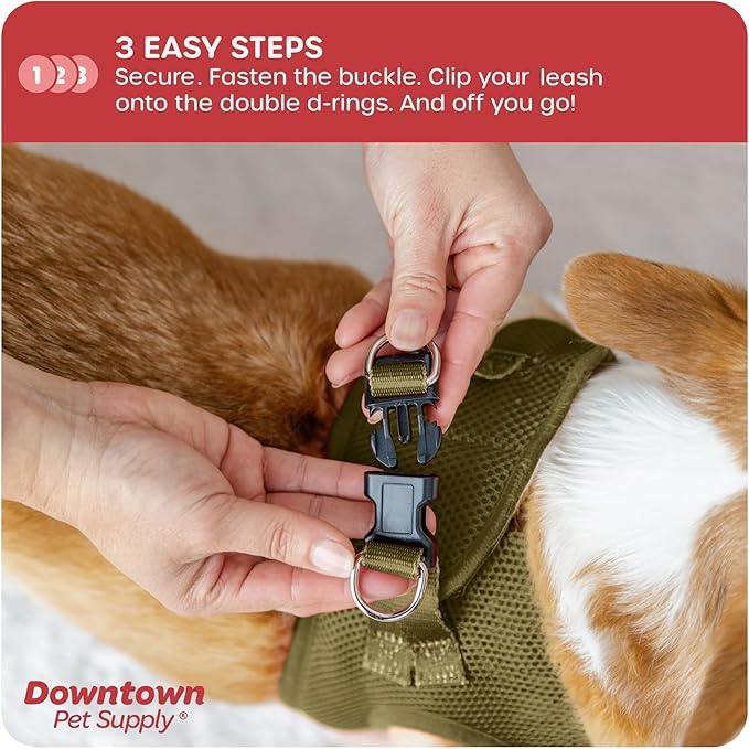 Downtown Pet Supply Step in Dog Harness No Pull, X-Large, Hunter Green - Adjustable Harness with Padded Mesh Fabric and Reflective Trim - Buckle Strap Harness for Dogs