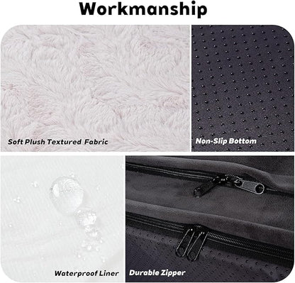 PetFun Orthopedic Dog Bed Couch for Large Sized Pets with Egg Foam Support, Four-Sided Bolster Cushions, Soft Tear-Resistant Fabric, and Removable Machine Washable Plush Cover