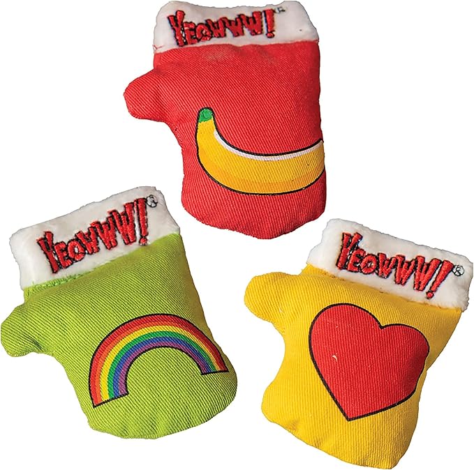 Yeowww! Catnip Kitten Mittens 3-Pack Cat Toy