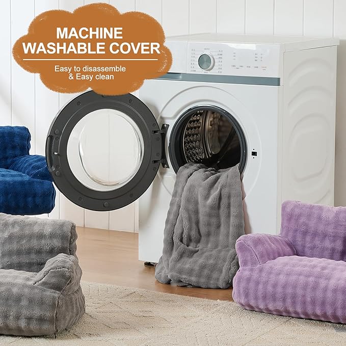 Yaning Cat Couch Bed, Cute Soft Pet Sofa for Indoor Cats Kittens Puppies with Removable Washable Cover, 26"x15", Grey