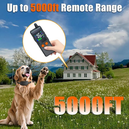 Dog Training Collar with Remote - 5000ft Waterproof Dog Shock Collars 2 Dogs for Large Medium Small Dogs Rechargeable E Collars for Dogs Training with Beep Vibration Humane Shock(1-16) Mode