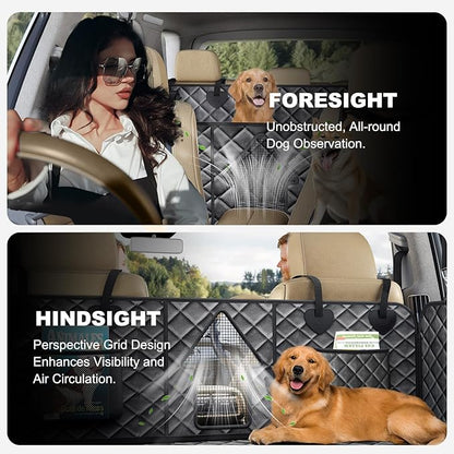 CarChic Back Seat Extender for Dogs, Non-Slip Dog Car Seat Cover for Back Seat with Hard Bottom, Durable Pet Car Backseat Cover, Waterproof Dog Hammock for Car SUV Truck