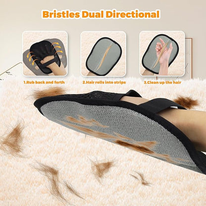Rolssiz Pet Hair Removal Glove for Cats & Dogs, Upgraded Five-Finger Electrostatic Pet Hair Gloves, Reusable Magic Brush Pet Hair Remover Tool for Laundry, Couch, Carpet, Car Seat,Cat Grooming Gloves