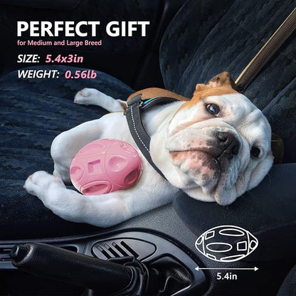 EASTBLUE Squeaky Dog Toys for Aggressive Chewers: Rubber Puppy Chew Ball with Squeaker, Almost Indestructible and Durable Pet Toy for Medium and Large Breed