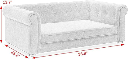 KEIKI 39" Dog Bed for Medium and Large Dogs, Elevated Pet Sofa Bed, Durable Elevated Couch Bed with Legs, Dark Gray