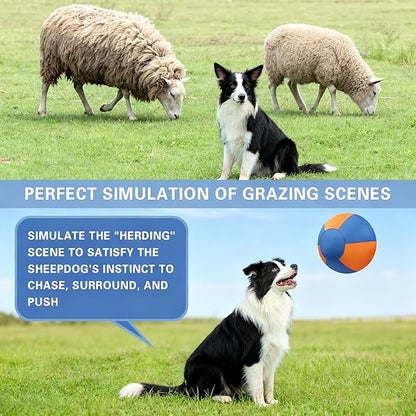 VORLHQ 18" Herding Ball for Dogs with 2Inner Bladders Tear Resistant Dog Toy Balls for Australian Shepherds Border Collies Indoor Outdoor Agility Training Medium Large Breeds