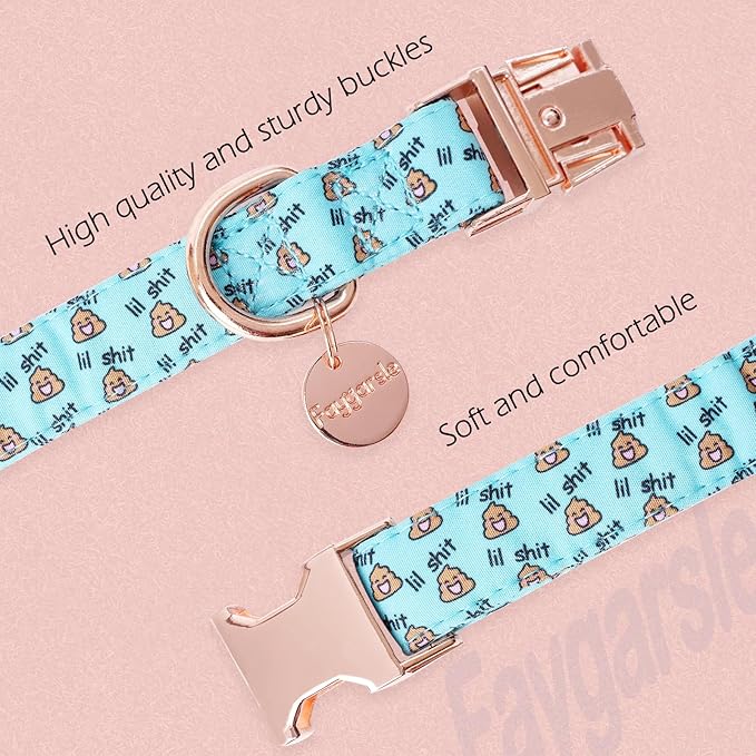 Faygarsle Blue Dog Collar for Small Medium Large Dogs Cute Puppy Collars for Female Dogs Funny Dog Collars for Summer Spring Wedding Necklace Girl Dog Collar L