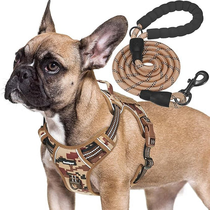 Beebiepet Heavy Duty Tactical Dog Harness for Medium Dogs, No Pull Adjustable Pet Harness Reflective Service Training Easy Control Pet Vest Military K9 Working Dog Harnesses- Medium, Desert Camo