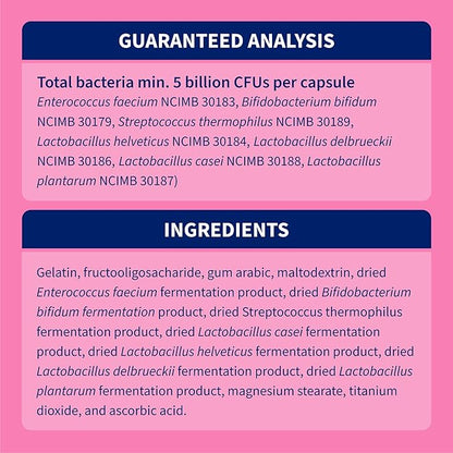 Nutramax Proviable Probiotics for Dogs and Cats, Daily Digestive Health Supplement with Multiple Strains of Bacteria, Cat and Dog Probiotics Plus Prebiotics, 80 Capsules