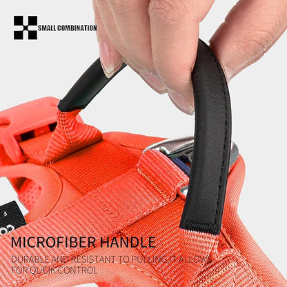 Adjustable Dog Harness with Handle, Padded Comfort,Small, Medium and Large Dogs (Orange, L)