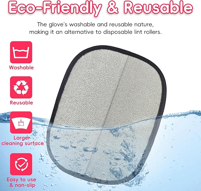 YOSEPATI Thickened Ectrostatic Pet Hair Removal Glove, Magic Brush Pet Hair Remover Tool for Cat & Dog, Upgraded Reusable Pet Hair Gloves for Couch, Clothing, Carpet & Car Seat, Cat Grooming Gloves