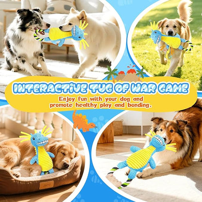 Fuufome Squeaky Dog Toys for Large Dogs- Tough Squeaky Dog Toys to Keep Them Busy- Durable Plush Stuffed Chew Toy for Boredom, Tug of-War, for Small Medium Large Dogs