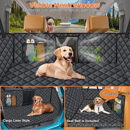 URPOWER XL Backseat Extender for Dogs - Hard Bottom Dog Car Seat Cover for Back Seat, Dog Car Hammock Dogs Travel Bed for Full Size Crew Cab Truck, Pet Rear Seat Protector for F150/ RAM1500/ Silverado