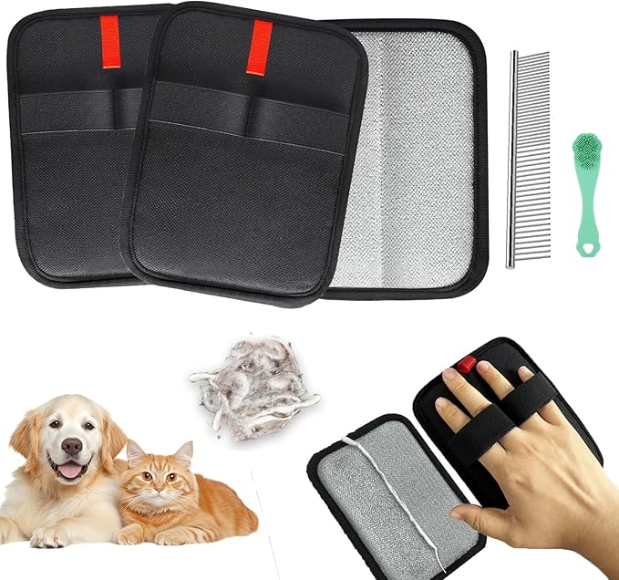 Valentines Day Gifts 2 Packs Pet Hair Removal Glove,Pet Hair Remover for Cat & Dog,New Upgraded Electrostatic Gloves Pet Hair,Reusable Electro Static Pet Hair Remover Electrostatic Gloves