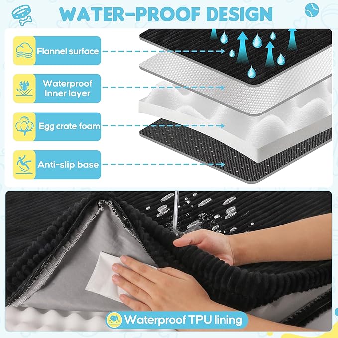 Dog Car Bed, Non-Slip Backseat Extender Pet Mat, Removable Washable Dog Bed for SUVs, Sedans & Trucks, Anti-Slip Travel Bed for Dogs, Easy Clean & Scratch-Proof & Comfort (56"x28.7")