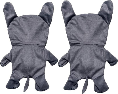 Piggy Poo and Crew French Bulldog Crinkle Squeaker Fetch Toys 2 Pack for Dogs Puppies Small Animals