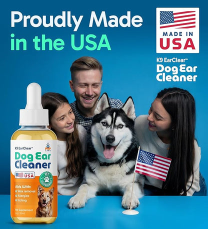 Ear Clear, Natural Dog Ear Cleaner and Infection Treatment for Dogs, Dog Drops for Itching, Irritation, & Wax Build-Up, 2-Pack