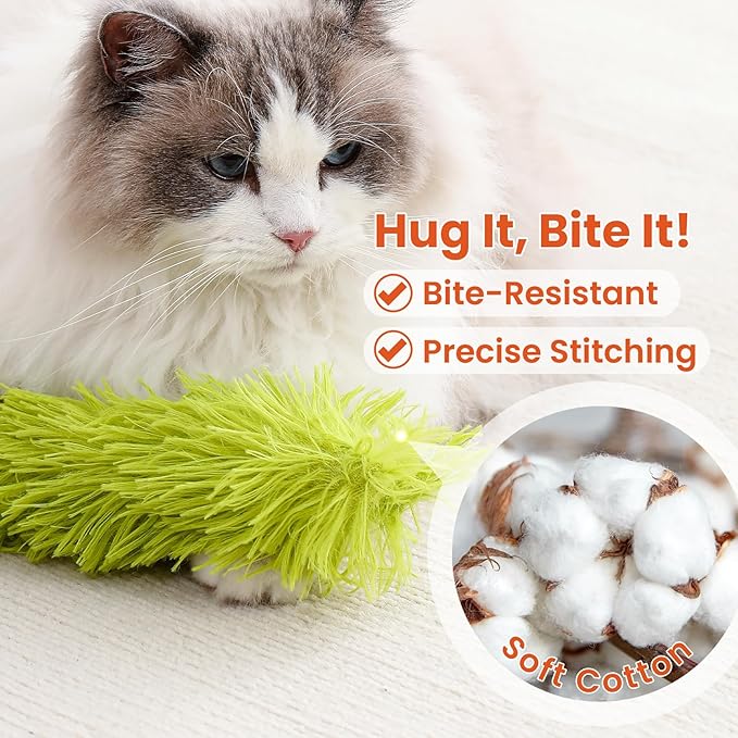 Petinstinct 3 Pack Cat Pillow Toys with Catnip, Soft Plush Crinkle Cat Kicker Toys, Interactive Indoor Kitten Chew Toys for Kitty Exercise, Catnip Toys, Promotes Self Play for All Breeds