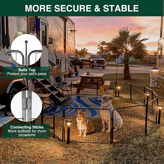 VISCOO Dog Playpen Outdoor, 16 Panels 32" H Dog Pen Indoor, Metal Dog Fence Outdoor, Pet Fence for Large/Medium/Small Dogs, Indoor Puppy PlayPen, Dog Fence Exercise Pen for RV,Camping,Yard