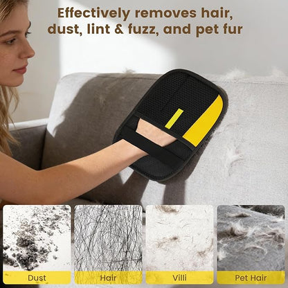 3Pcs Pet Hair Removal Glove for Cats & Dogs, Reusable Electrostatic Pet Hair Gloves,Pet Hair Remover, Newly Upgraded Pet Hair Removal Tool for Car Seat,Clothing,Carpet,Couch