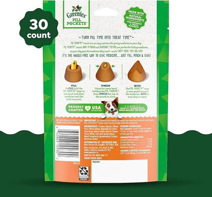 Greenies Pill Pockets for Dogs, Large Size Soft Dog Treats, Cheese Flavor, 7.9 oz. Pouch