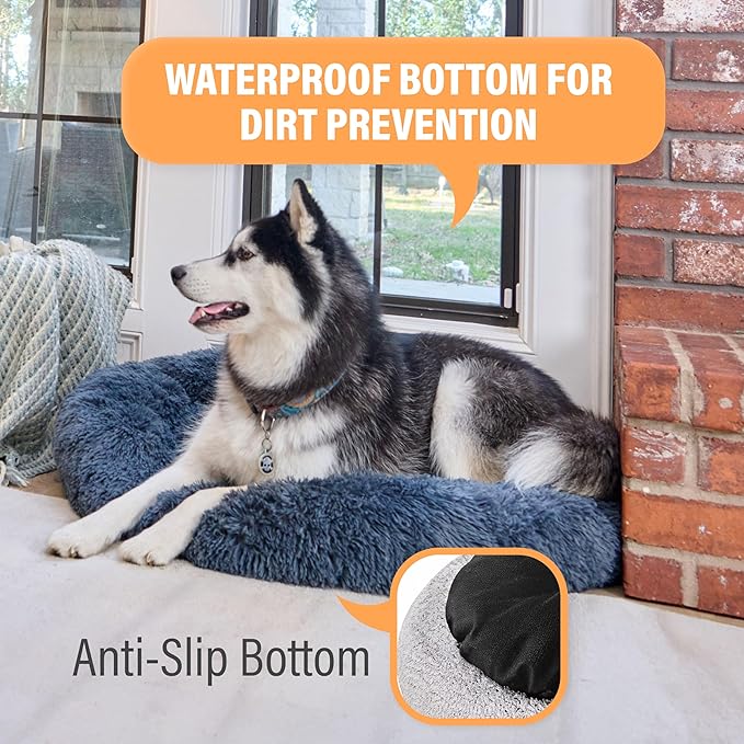 Active Pets Medium Dog Bed, Calming Orthopedic Pet Bedding for Anxiety Relief, Joint Support & Comfort, Washable Dog Furniture, Med 45lbs, Light Grey