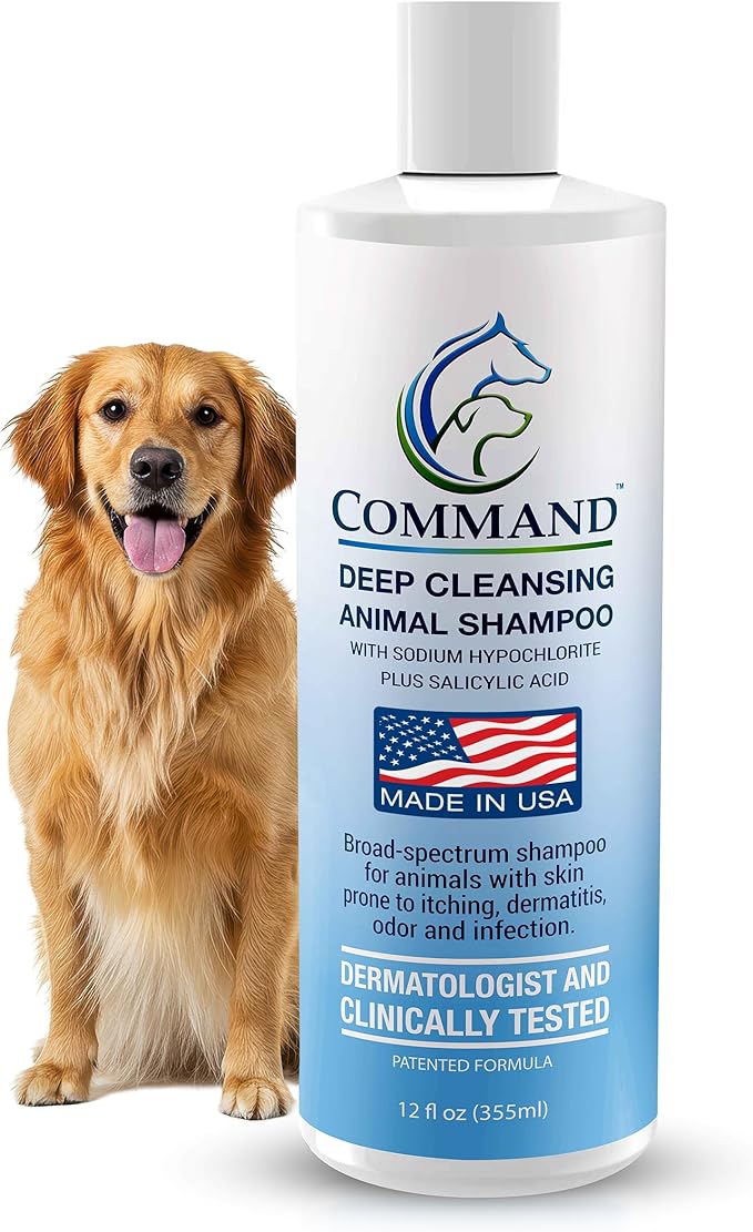 Command Medicated Dog Shampoo for Itchy Skin, Anti-Itch Relief for Allergies and Dry Skin, Healing Soothing Pet Care Formula (12 oz)