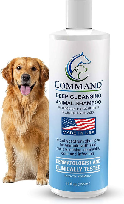 Command Medicated Dog Shampoo for Itchy Skin, Anti-Itch Relief for Allergies and Dry Skin, Healing Soothing Pet Care Formula (12 oz)