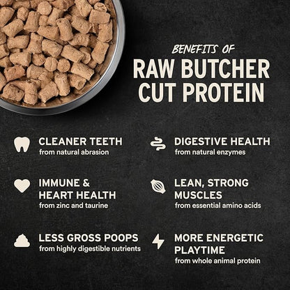 Vital Essentials Freeze-Dried Raw Lamb & Whitefish Meal or Mixer Dog Food Soft Nibs | 99% Lamb, Whitefish, Organs & Bone| 3 lbs Big Bag