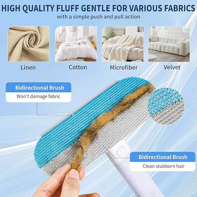 Multifunctional Pet Hair Remover for Furniture - 23.2 Inch, Reusable, Washable Effective Lint Cleaner Removal Tool for Dog and Cat Hair, Gentle on Couch, Carpet, Bedding, Clothes