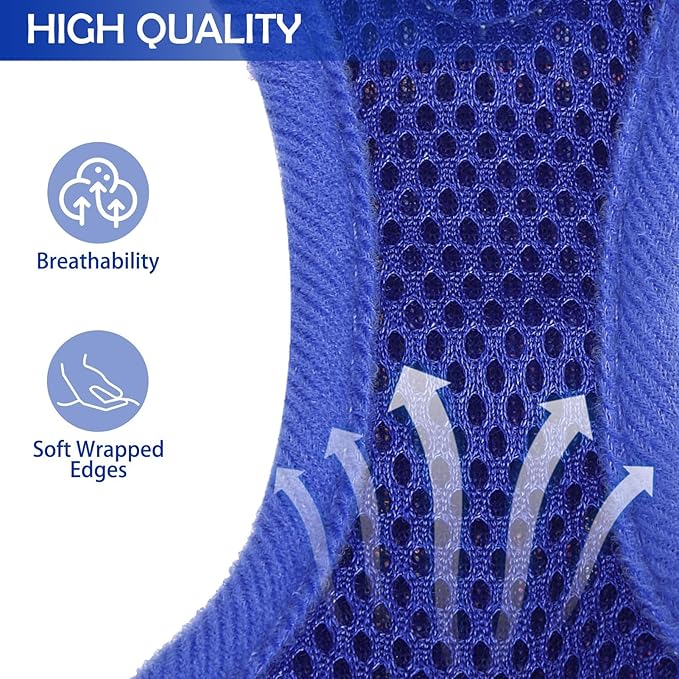 SCENEREAL Puppy Dog Harness with Leash Set for Small Medium Sized Dogs, Soft Mesh Step in Pet Harnesses and Leash, No Chock Plaid Adjustable No Pull Vest for Dogs Cats, Chihuahua,Bulldog (Blue S)