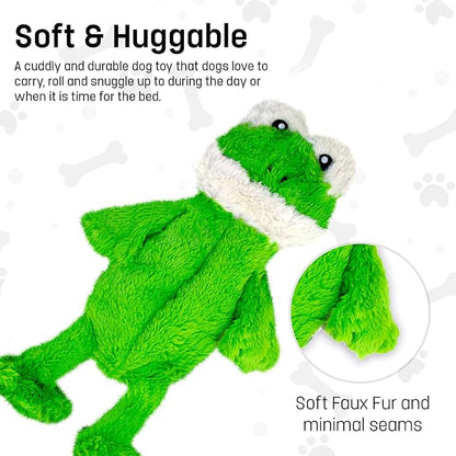 FGA MARKETPLACE Monkey-Frog Flat NO Stuffing NO Squeak Plush Dog Toy, Funny Style Will Entertain Your Pet for Hours, Recommended for Small and Medium Dog 21 INCH Long