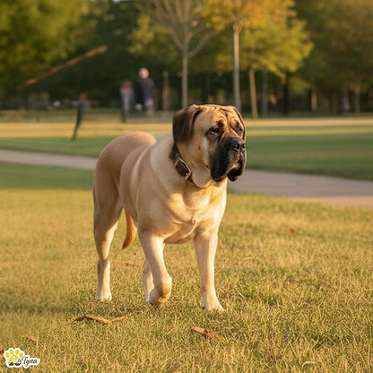 ADITYNA Big Leather Dog Collar - XXL Dog Collar for Giant Breeds Such as Mastiff (Giant: Fit 30" - 36" Neck, Brown)