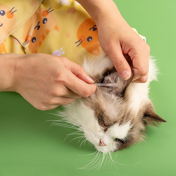 INKNOTE 27.5 Inch Cat Grooming wrap Velcro Fabric for Cats Cat wrap for Cutting Nails Pet Grooming Adhesive Restraint Cloth for Calming Anti-Runaway Scratch Bitten Multifunctional Supplies