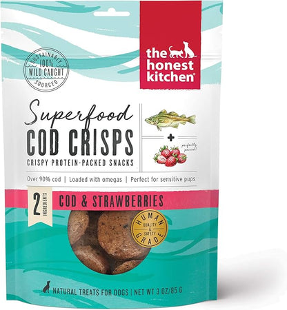 The Honest Kitchen Human Grade Superfood Cod Crisps: Cod & Strawberry, 3 oz