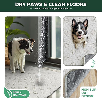 FXW Washable Pee Pads for Dogs, Leak-Proof & Non-Slip, Specifically Designed for Potty Training, Square, 39" x 39", 2 Packs