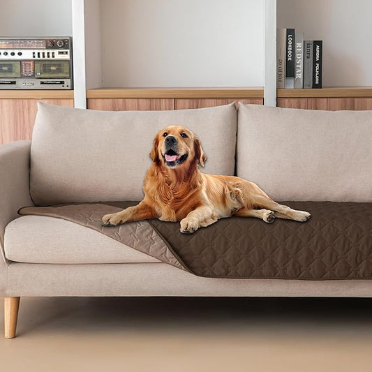 gogobunny 100% Double-Sided Waterproof Dog Bed Cover Pet Blanket Sofa Couch Furniture Protector for Puppy Large Dog Cat, Reversible (30x70 Inch (Pack of 1), Dark Chocolate/Light Chocolate)